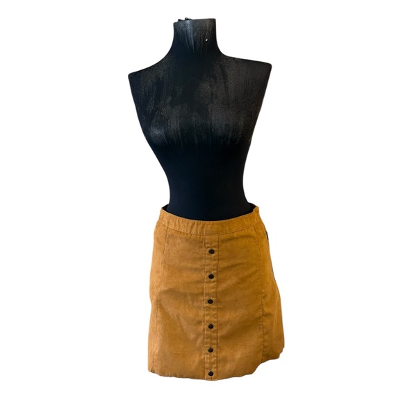 Tan Faux Suede Mini Skirt - Picture 3 of 9